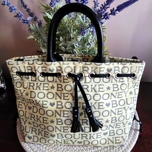 Dooney & Bourke Cream and Black Tote Bag